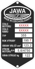 Ražba údajů štítku MOTO