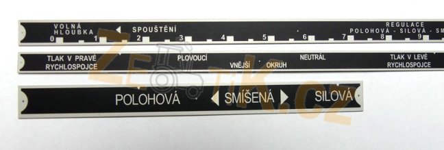 Štítky ovládání hydr. Crystal