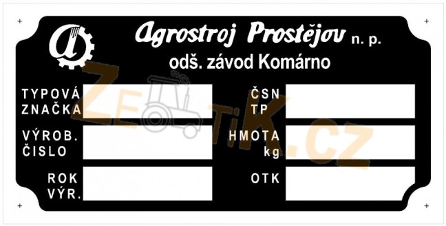 Výrobní štítek kabiny Zetor 5611