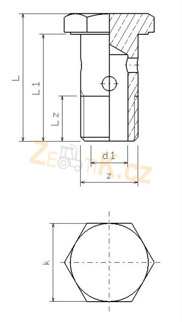 Průtokový šroub - Závit: M10x1