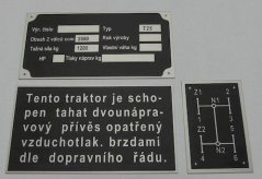 Sada štítků Zetor 25