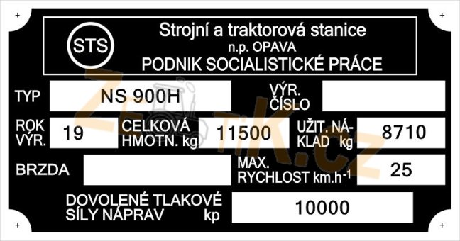 štítek STS Opava NS900H