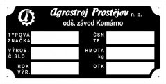 Výrobní štítek kabiny Zetor 5611