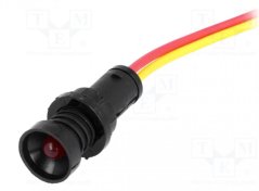 Kontrolka červená LED 12V vydutá pr. 10