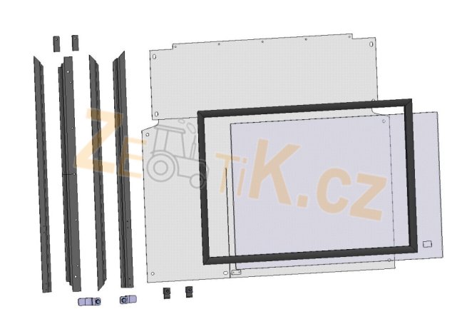Sada dílů zadní stěny malé kulaté kabiny Z3011 vše