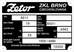 Výrobní štítek Crystal ZKL 8011 uni