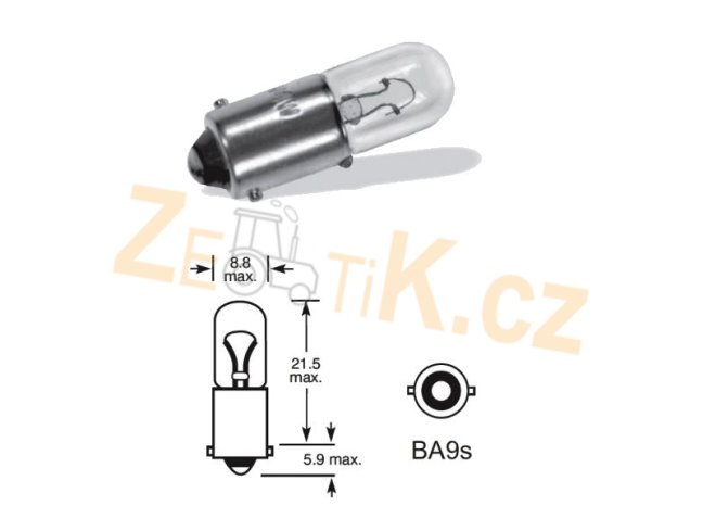 Žárovka 12V 2W BA9s