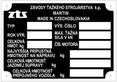 Výrobní štítek Crystal ZTS prázný