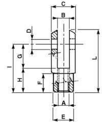 Spojovací vidlice M10, 52mm