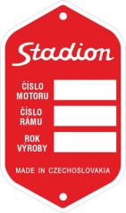 Štítek výrobní Stadion