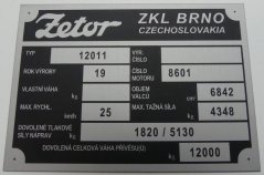 Výrobní štítek Crystal ZKL 12011