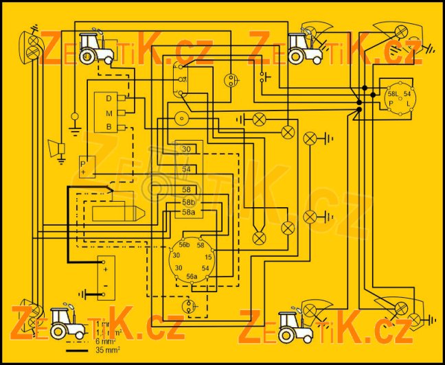 Štítek schéma elektroinstalace  Zetor 2011-4011
